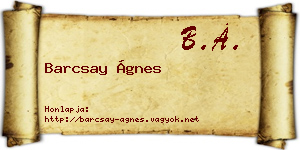 Barcsay Ágnes névjegykártya
