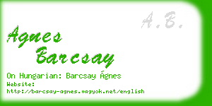 agnes barcsay business card